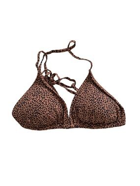 NWT Xhilaration Leopard Print Brown Triangle Bikini Top